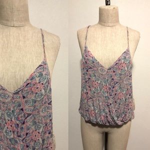 FREE PEOPLE SLEEVELESS DRAPED LACE SIDE TOP - M